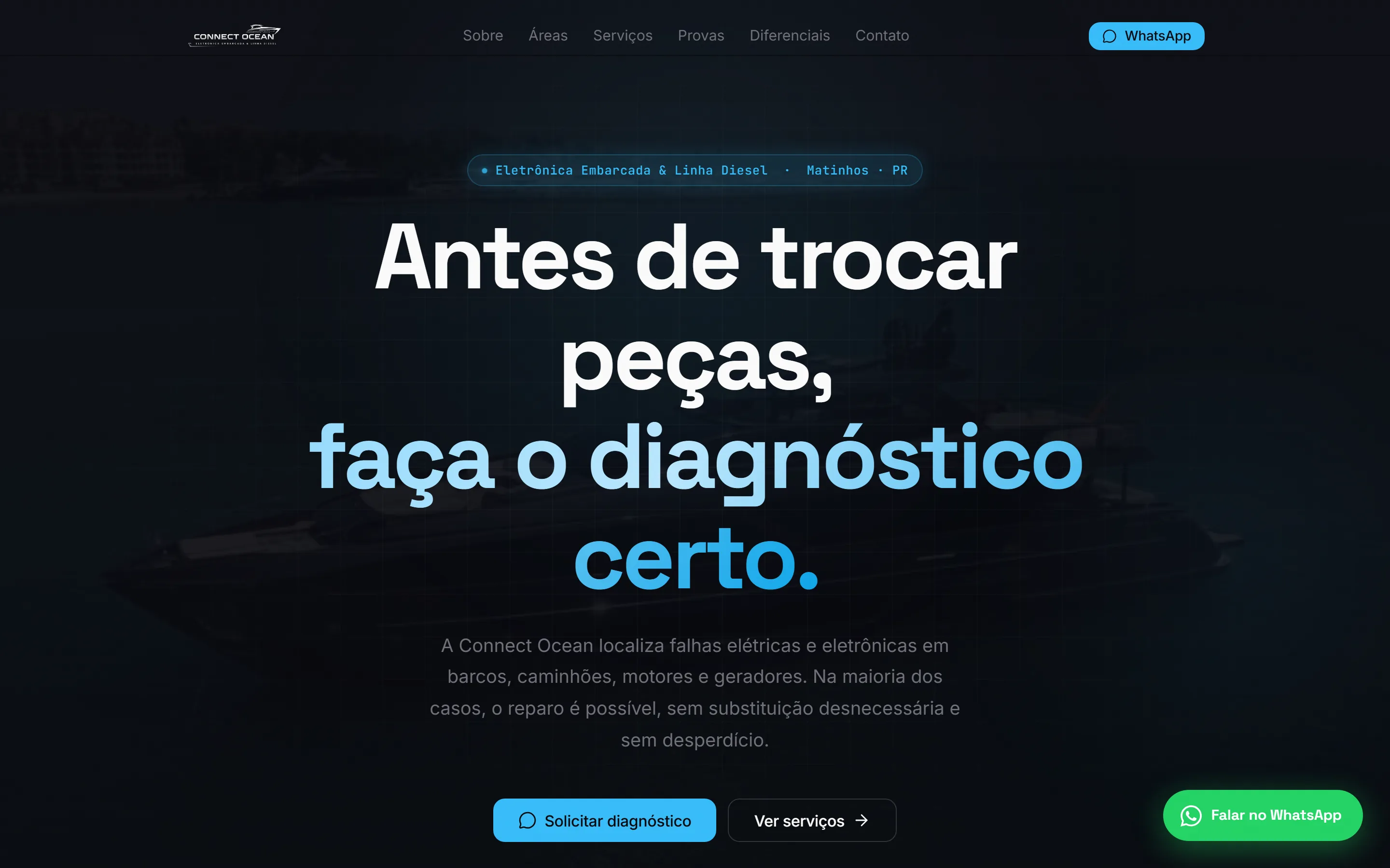 Connect Ocean — site desenvolvido por Rafael Paulino (versão desktop)